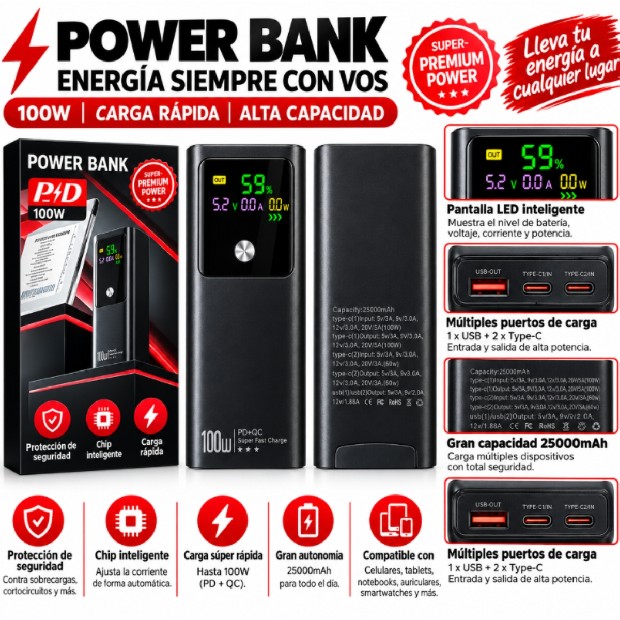 &ua POWER BANK 25000MAH REAL STARLINK (7010)